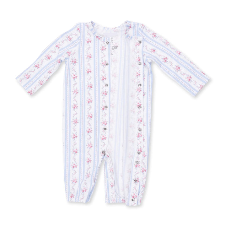 Angel Dear Anna Floral Stripe Convertible Gown and Knot Headband additional styling view of the baby gown with the anna floral stripe and knot design
