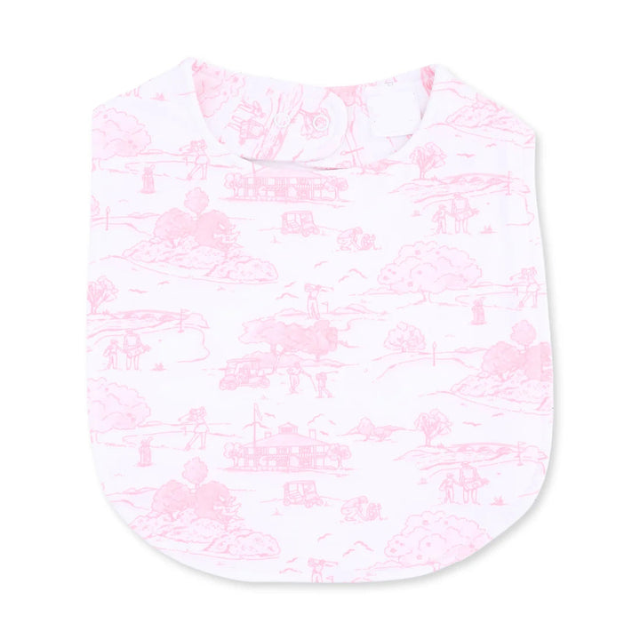 GOLF TOILE PINK FEEDING BIB