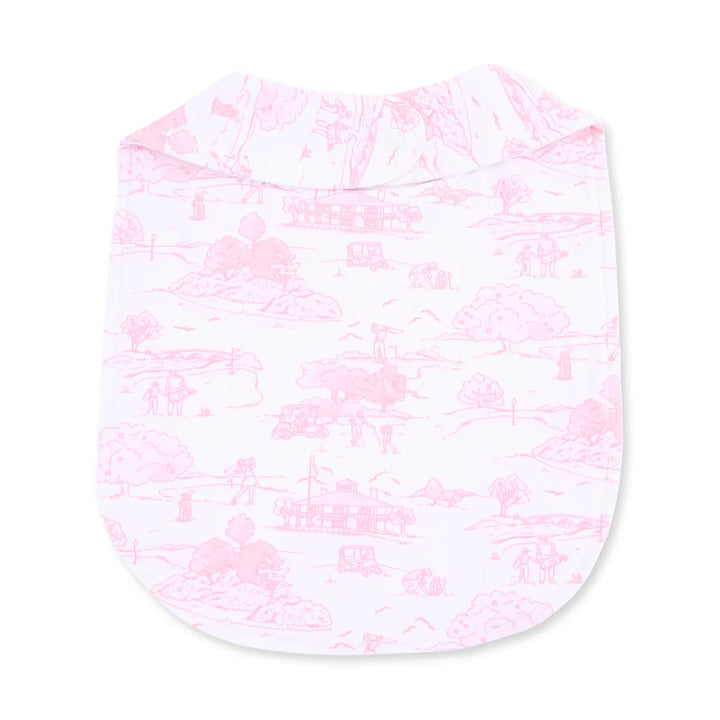 GOLF TOILE PINK FEEDING BIB
