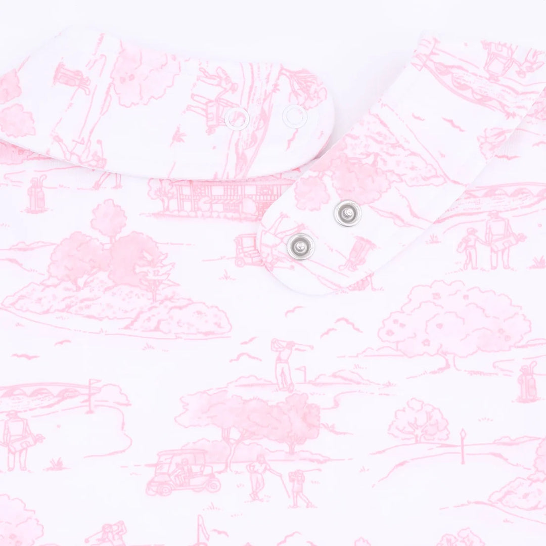 GOLF TOILE PINK FEEDING BIB