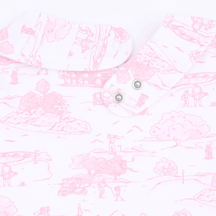 GOLF TOILE PINK FEEDING BIB
