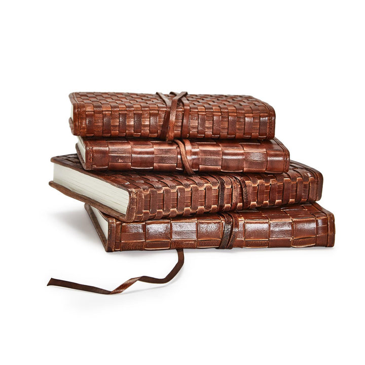 CHESTNUT WOVEN LEATHER JOURNAL