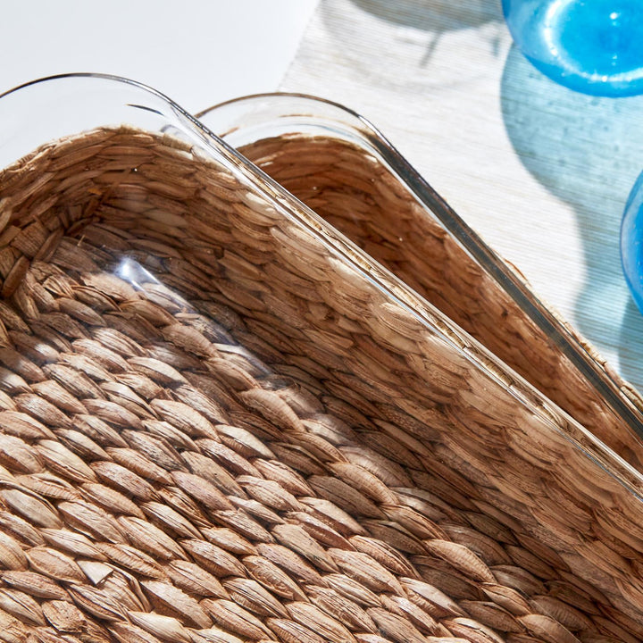 ISLAND CHIC BOROSILICATE GLASS BAKING DISH WITH REMOVABLE LATTICE