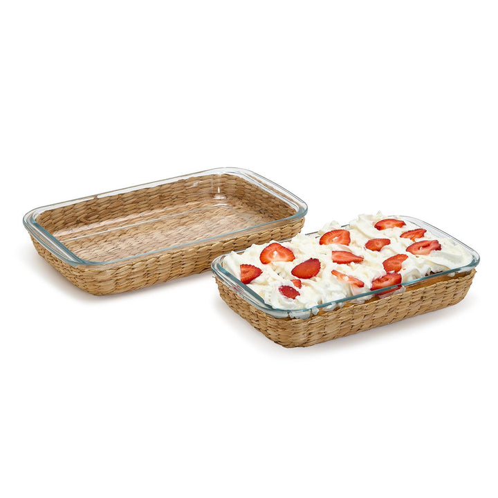 ISLAND CHIC BOROSILICATE GLASS BAKING DISH WITH REMOVABLE LATTICE