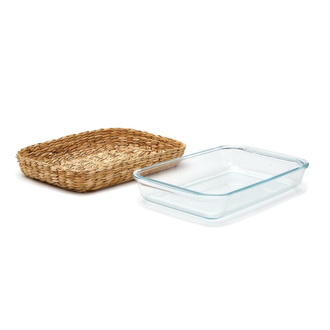 ISLAND CHIC BOROSILICATE GLASS BAKING DISH WITH REMOVABLE LATTICE