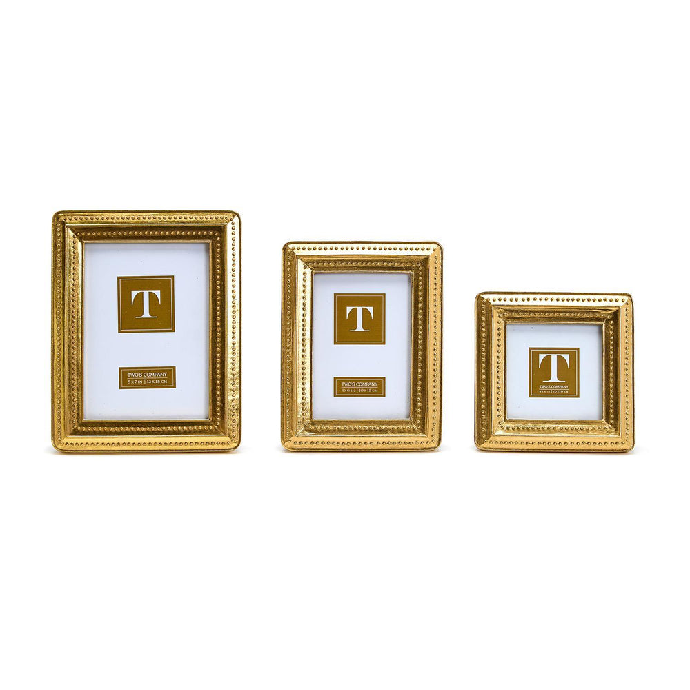 3 gold beaded frames in 3 size options