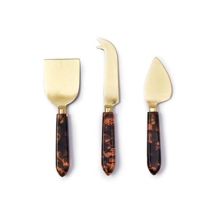 TORTOISE SWIRL CHEESE KNIVES SET