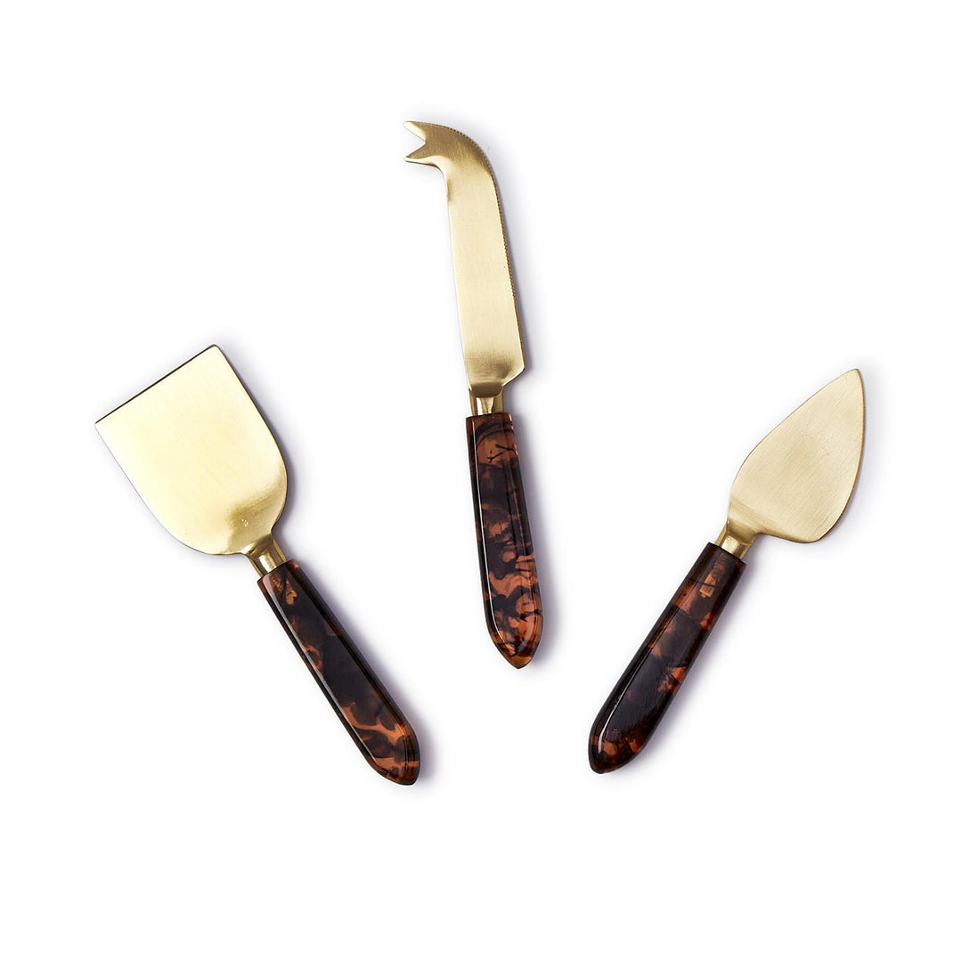 TORTOISE SWIRL CHEESE KNIVES SET