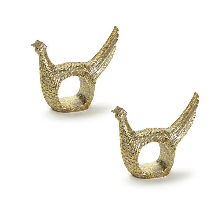 GOLD PHEASANT NAPKIN RING SET