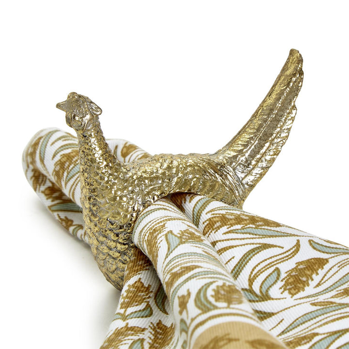 GOLD PHEASANT NAPKIN RING SET