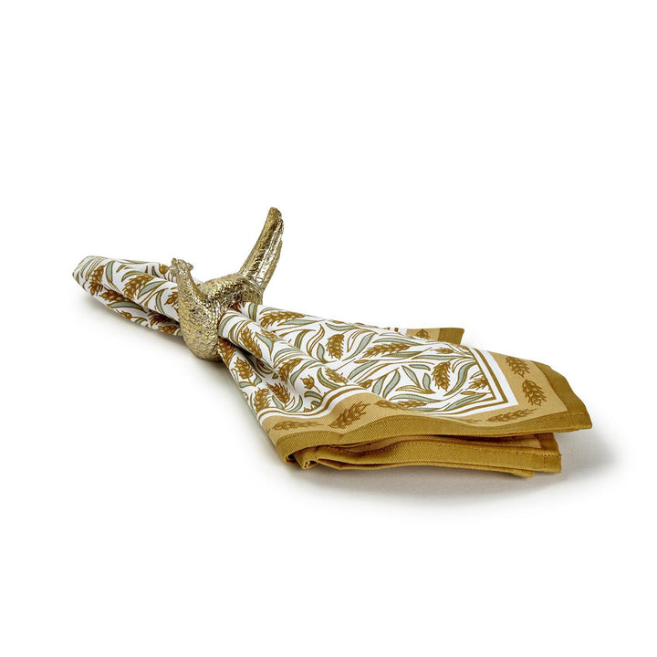 GOLD PHEASANT NAPKIN RING SET