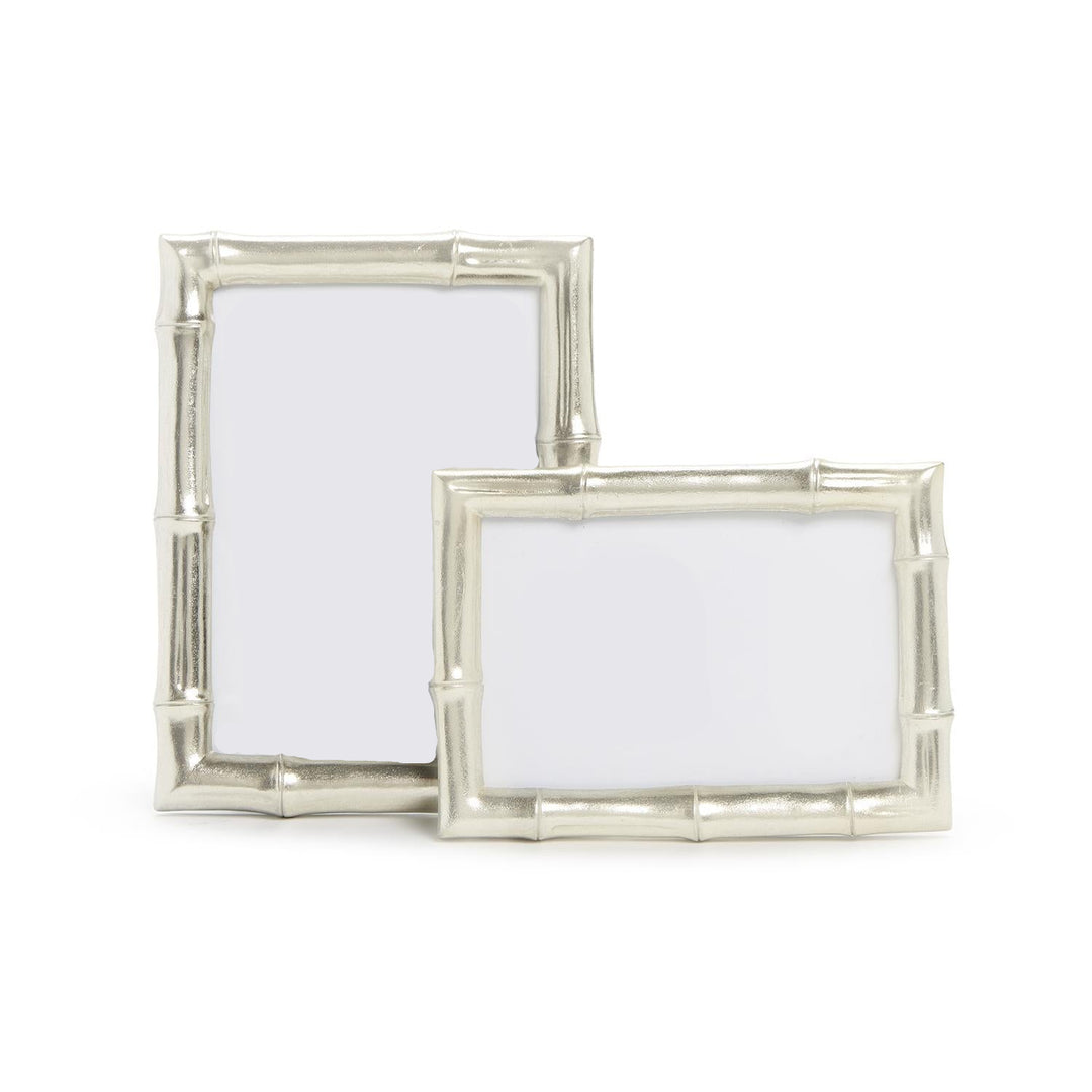 SILVER FAUX BAMBOO PHOTO FRAME