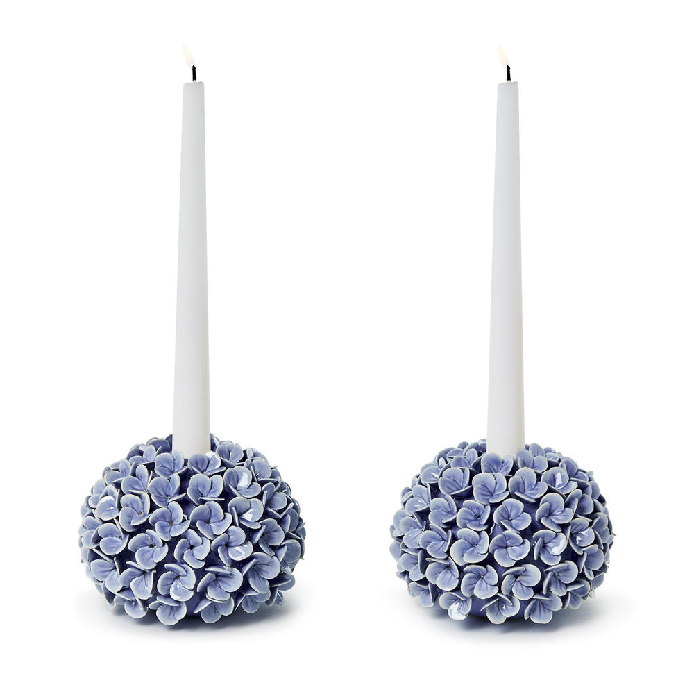 round hydrangea vases with tapers inside