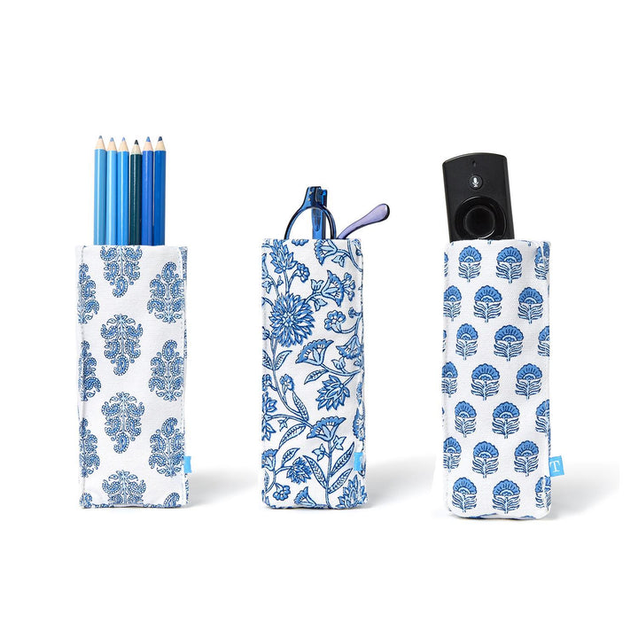 LOOKING GOOD BLUE BLOCK PRINT WEIGHTED HOLDER