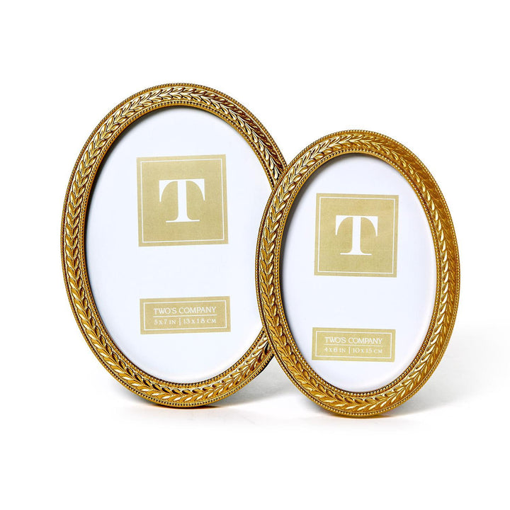 LAUREL WREATH GOLD OVAL PICTURE FRAME