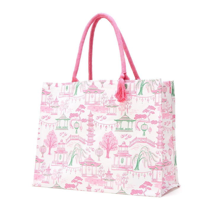 MAHJONG BLOCK PRINT TOTE BAG