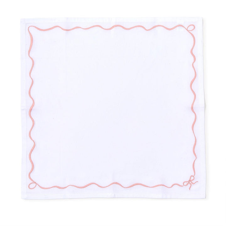 White paper with a pink decorative border on a white background