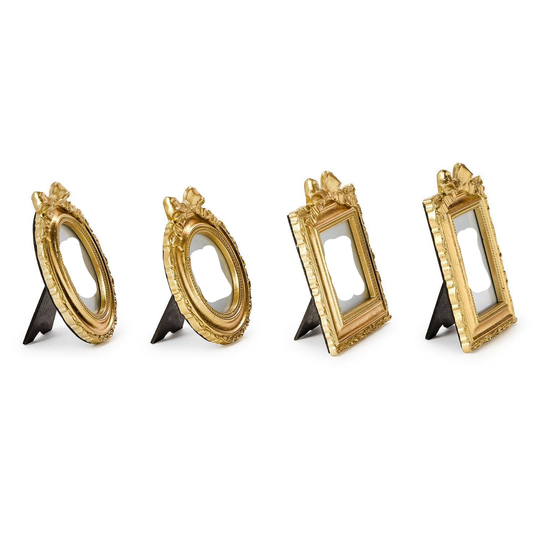 Vintage Gold Mini Photo Frame with Accent Bow – Small Gold Bow Picture Frame for Keepsake Photos | Walker Boutique