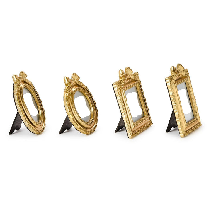 Vintage Gold Mini Photo Frame with Accent Bow – Small Gold Bow Picture Frame for Keepsake Photos | Walker Boutique