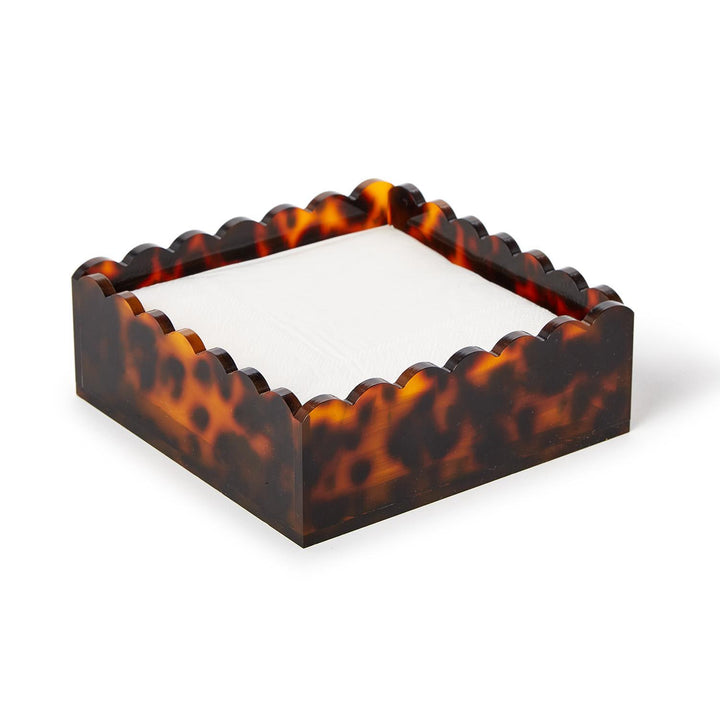 Tortoiseshell-patterned square dish on a white background