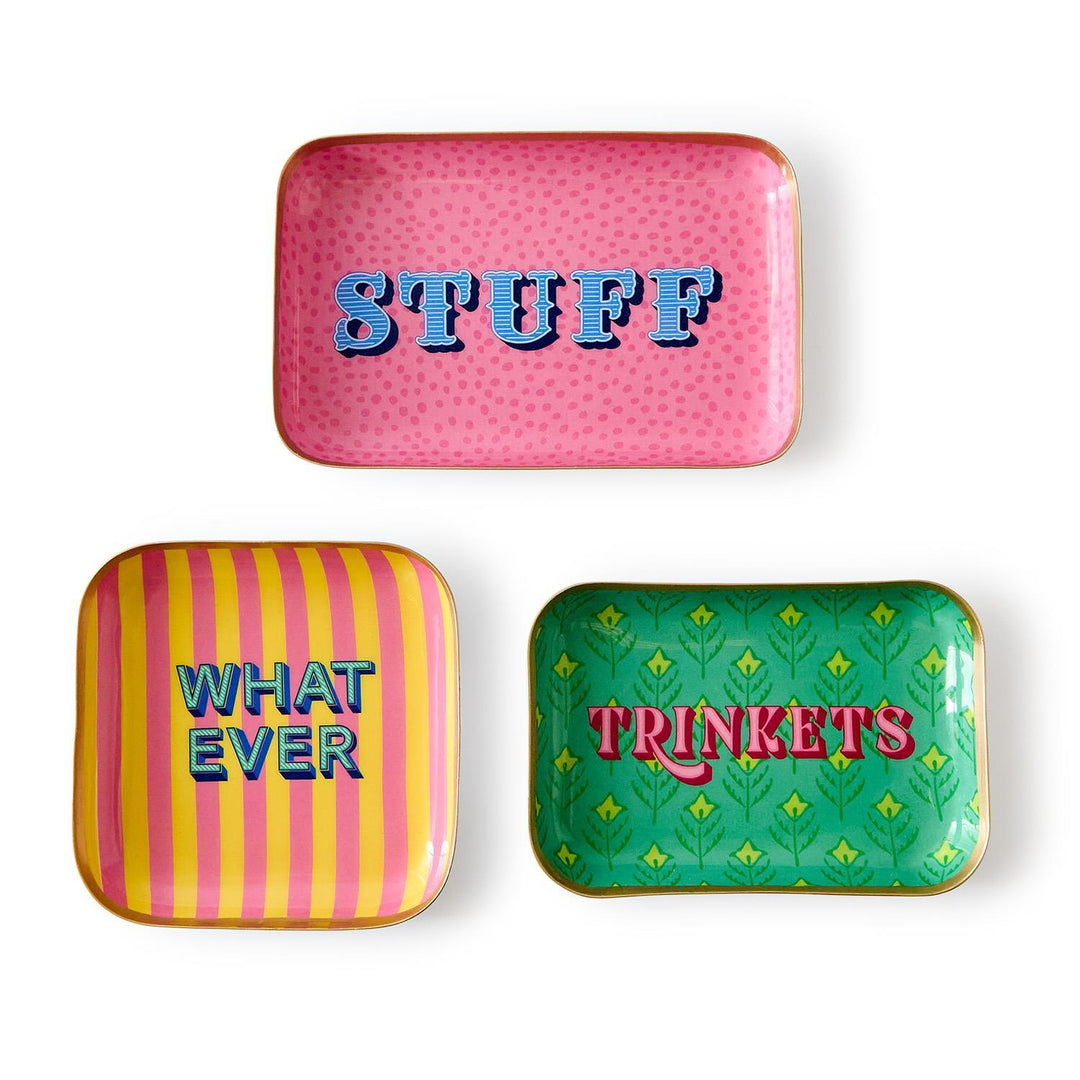 COLORFUL SAYINGS METAL TRINKET DISH