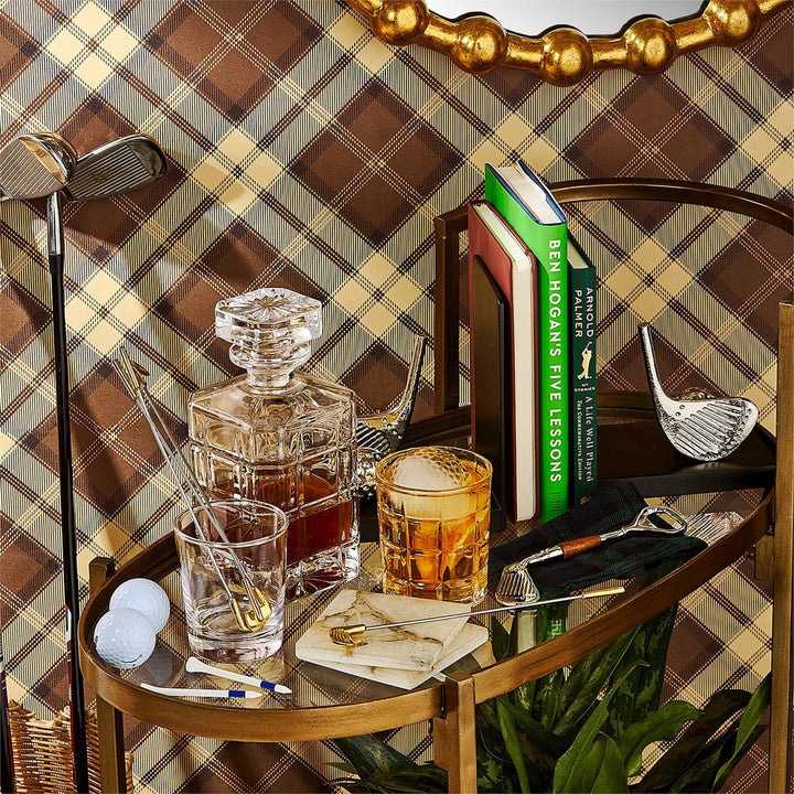 GOLF BOOKENDS SET WITH NICKEL FINISH