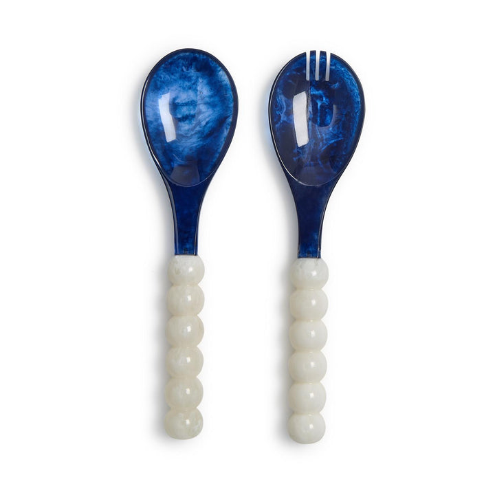 BLUE & WHITE MODERN POP SALAD SERVING SET IN GIFT BOX