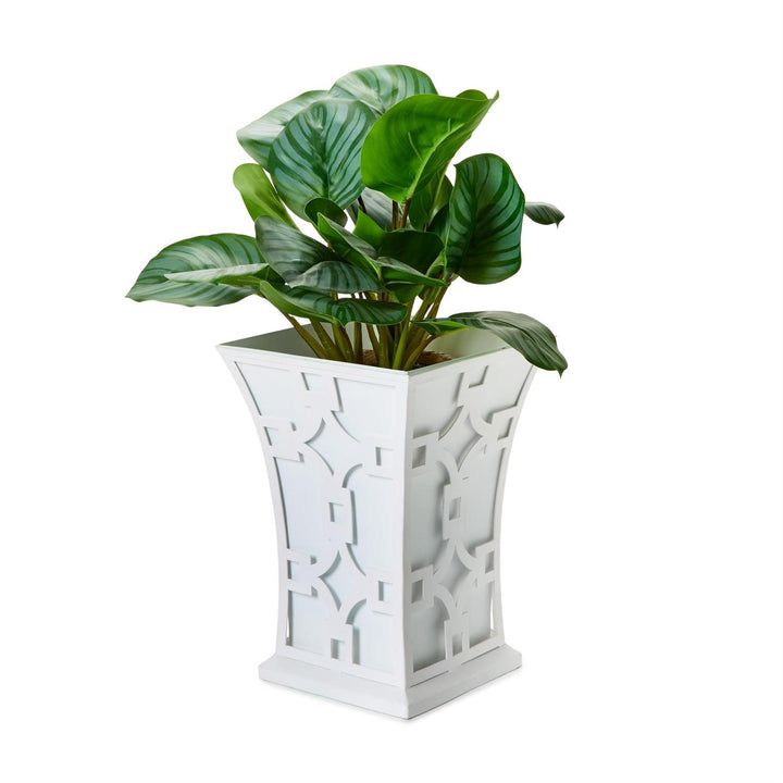 LASER FRETWORK FLARED METAL PLANTER