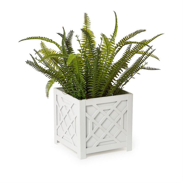LASER FRETWORK SQUARE METAL PLANTER
