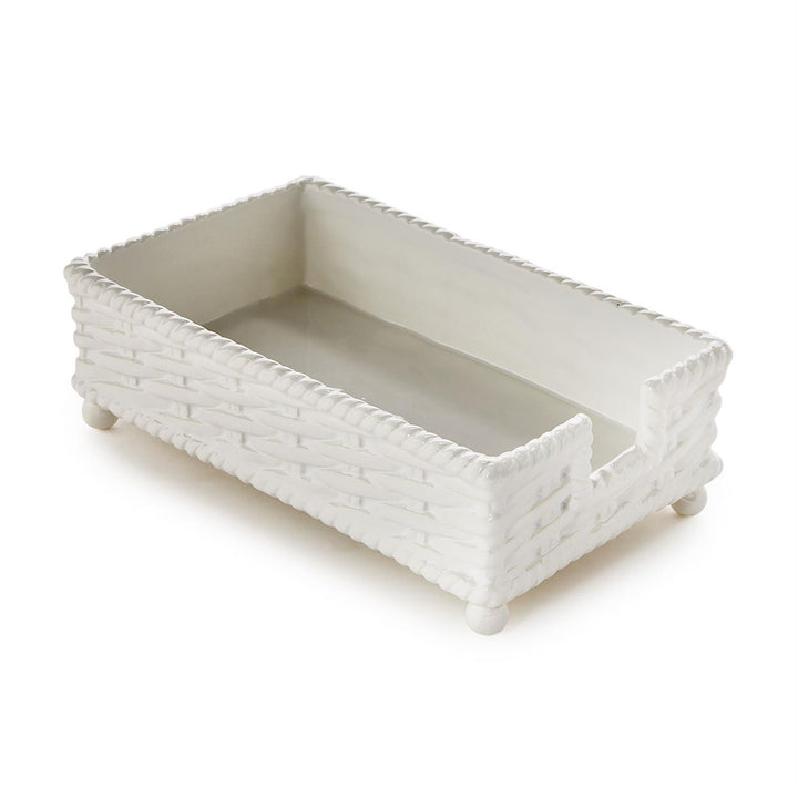 BASKETWEAVE GUEST TOWEL NAPKIN OR UTENSIL HOLDER