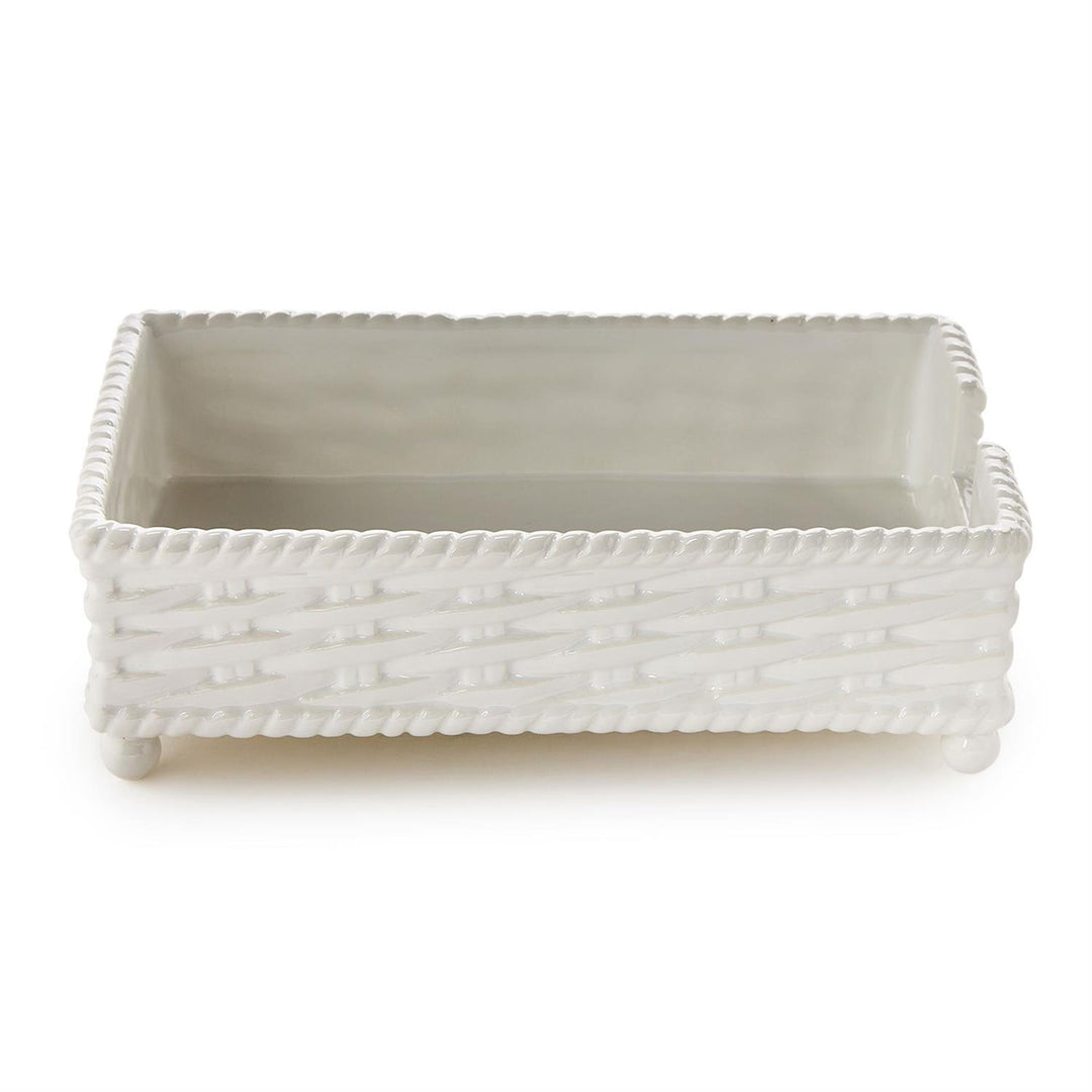 BASKETWEAVE GUEST TOWEL NAPKIN OR UTENSIL HOLDER