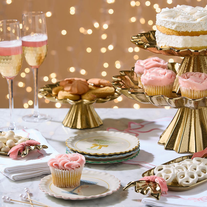 SCALLOPED EDGE GOLD CAKE STANDS