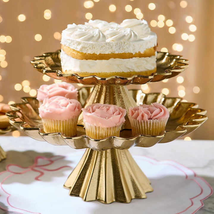 SCALLOPED EDGE GOLD CAKE STANDS