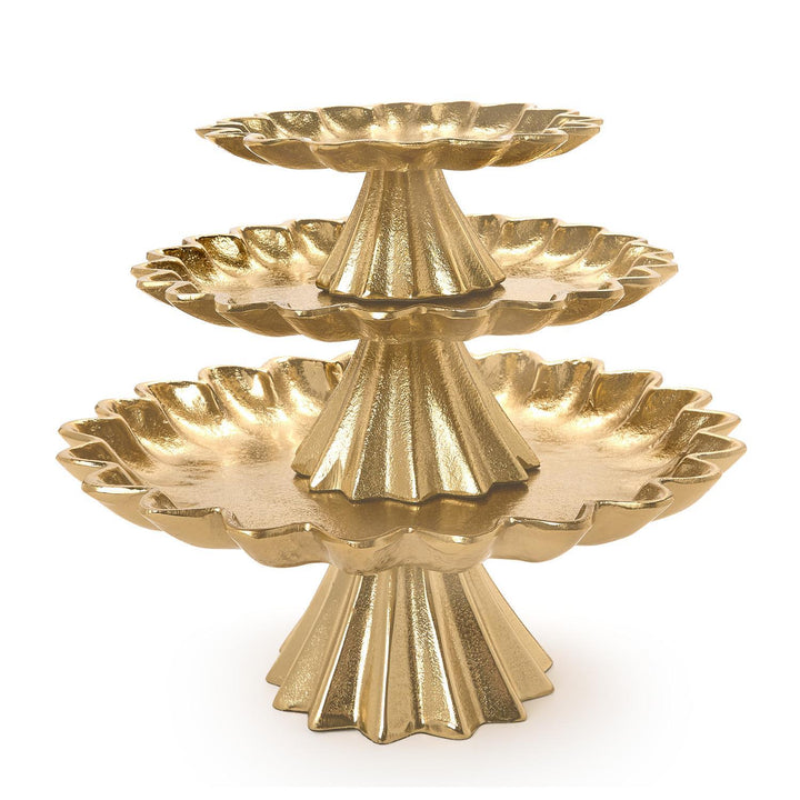 SCALLOPED EDGE GOLD CAKE STANDS