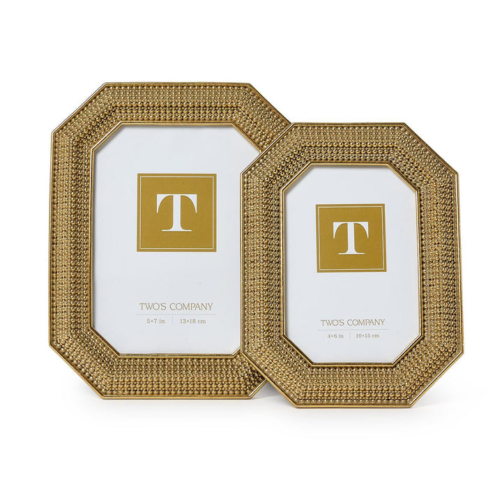 OCTAGONAL GOLD BEADED PHOTO FRAME
