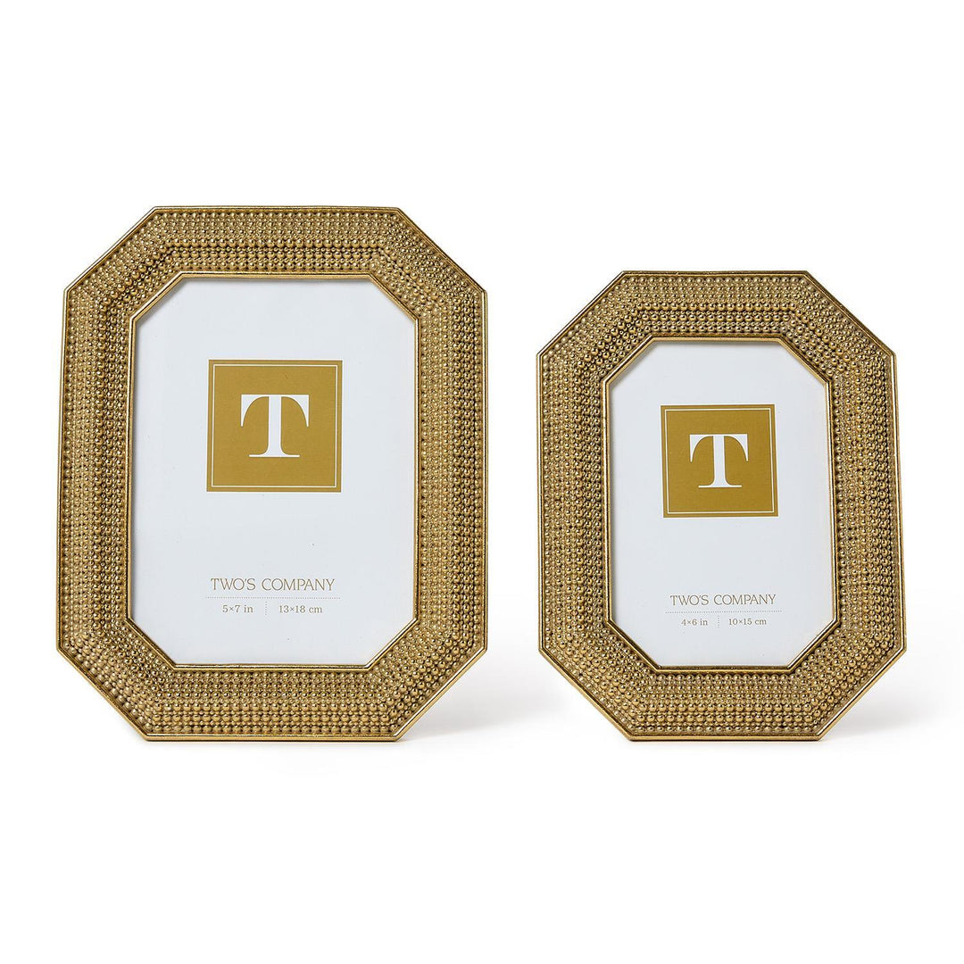 OCTAGONAL GOLD BEADED PHOTO FRAME