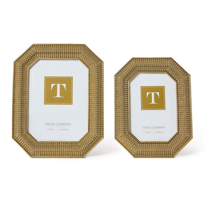 OCTAGONAL GOLD BEADED PHOTO FRAME