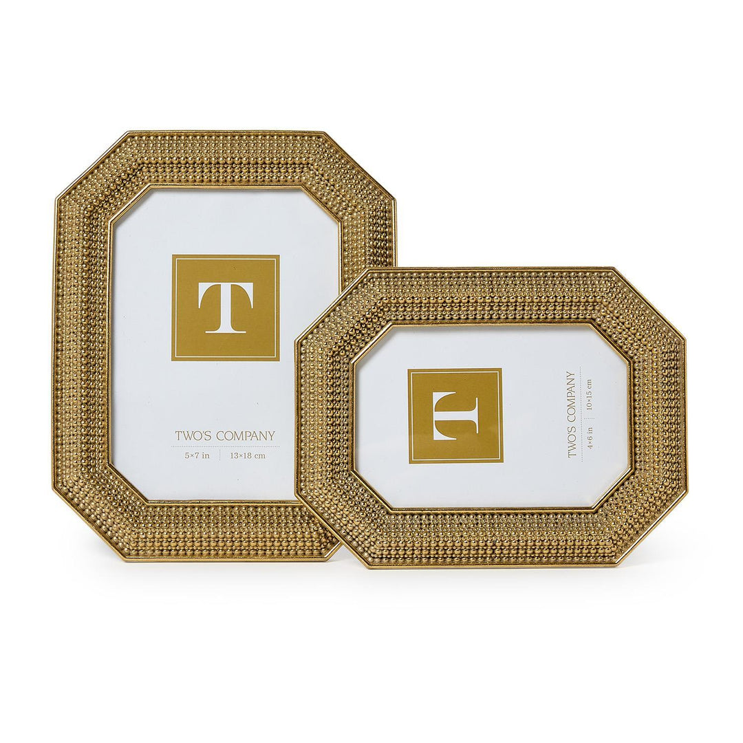 OCTAGONAL GOLD BEADED PHOTO FRAME