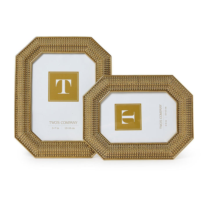 OCTAGONAL GOLD BEADED PHOTO FRAME