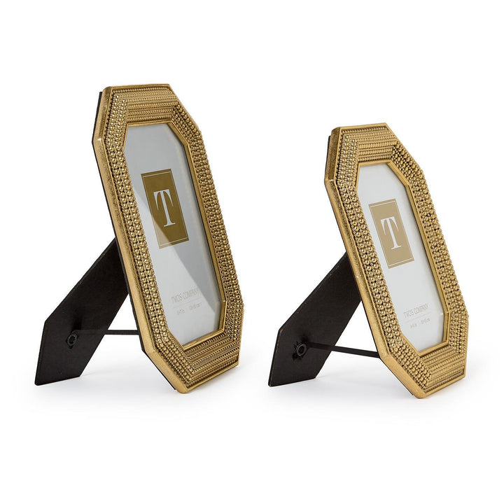 OCTAGONAL GOLD BEADED PHOTO FRAME
