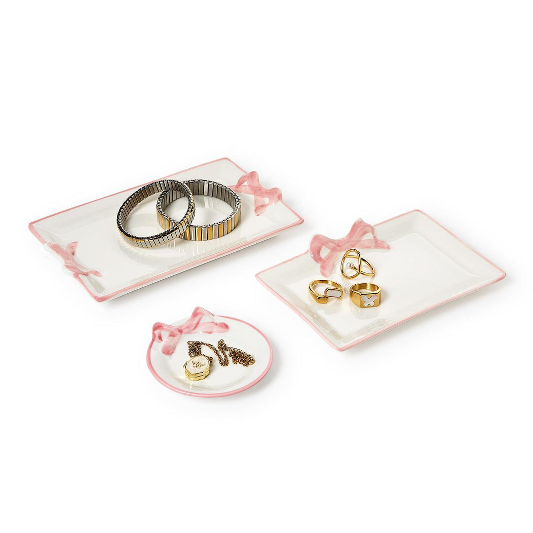 PRETTY BOW HAND-PAINTED TRAY