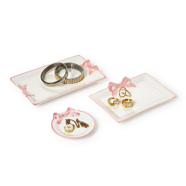 PRETTY BOW HAND-PAINTED TRAY