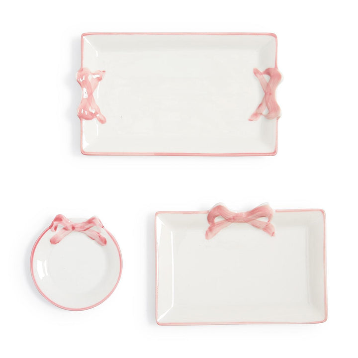 PRETTY BOW HAND-PAINTED TRAY