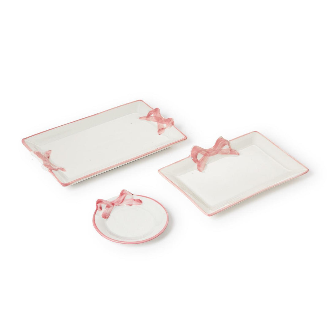 PRETTY BOW HAND-PAINTED TRAY