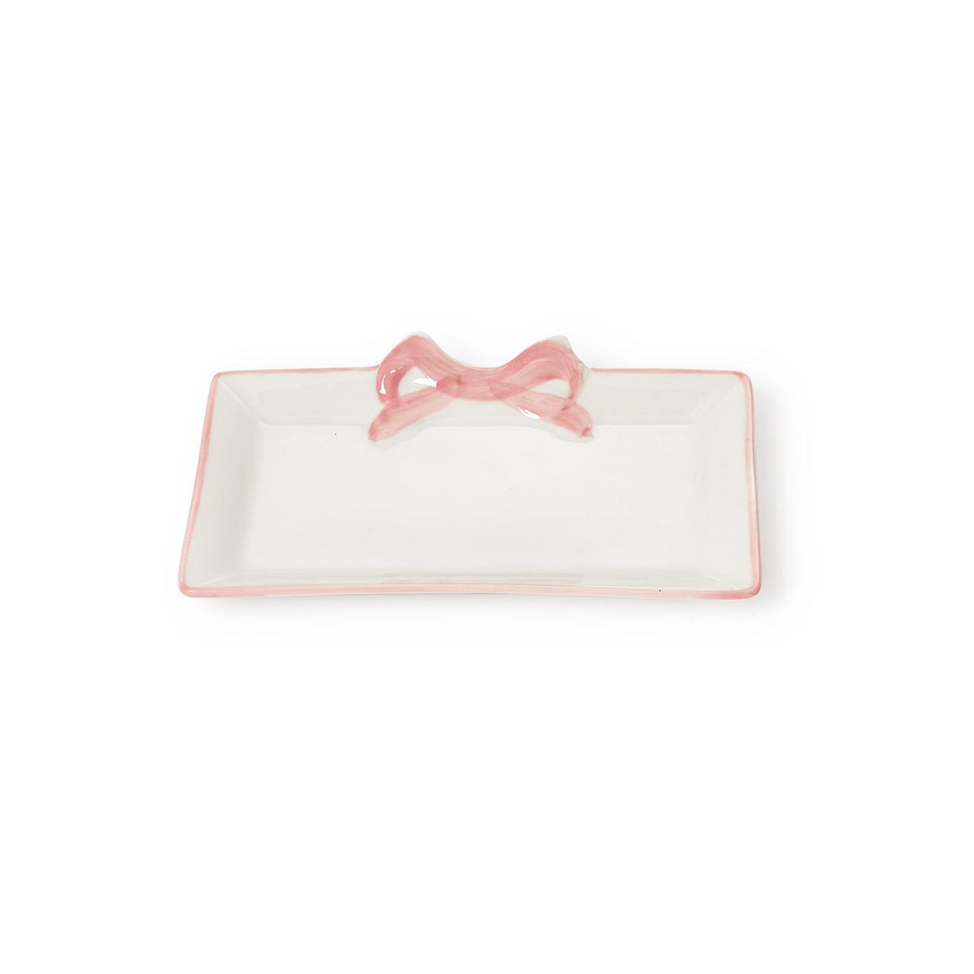 PRETTY BOW HAND-PAINTED TRAY