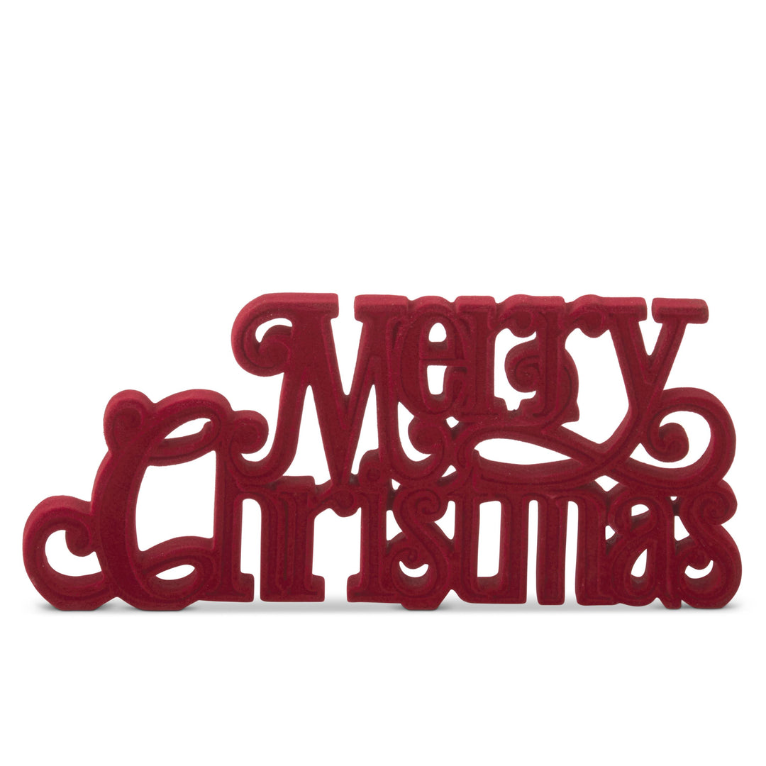 VELVET MERRY CHRISTMAS CUT OUT TABLE TOPPER