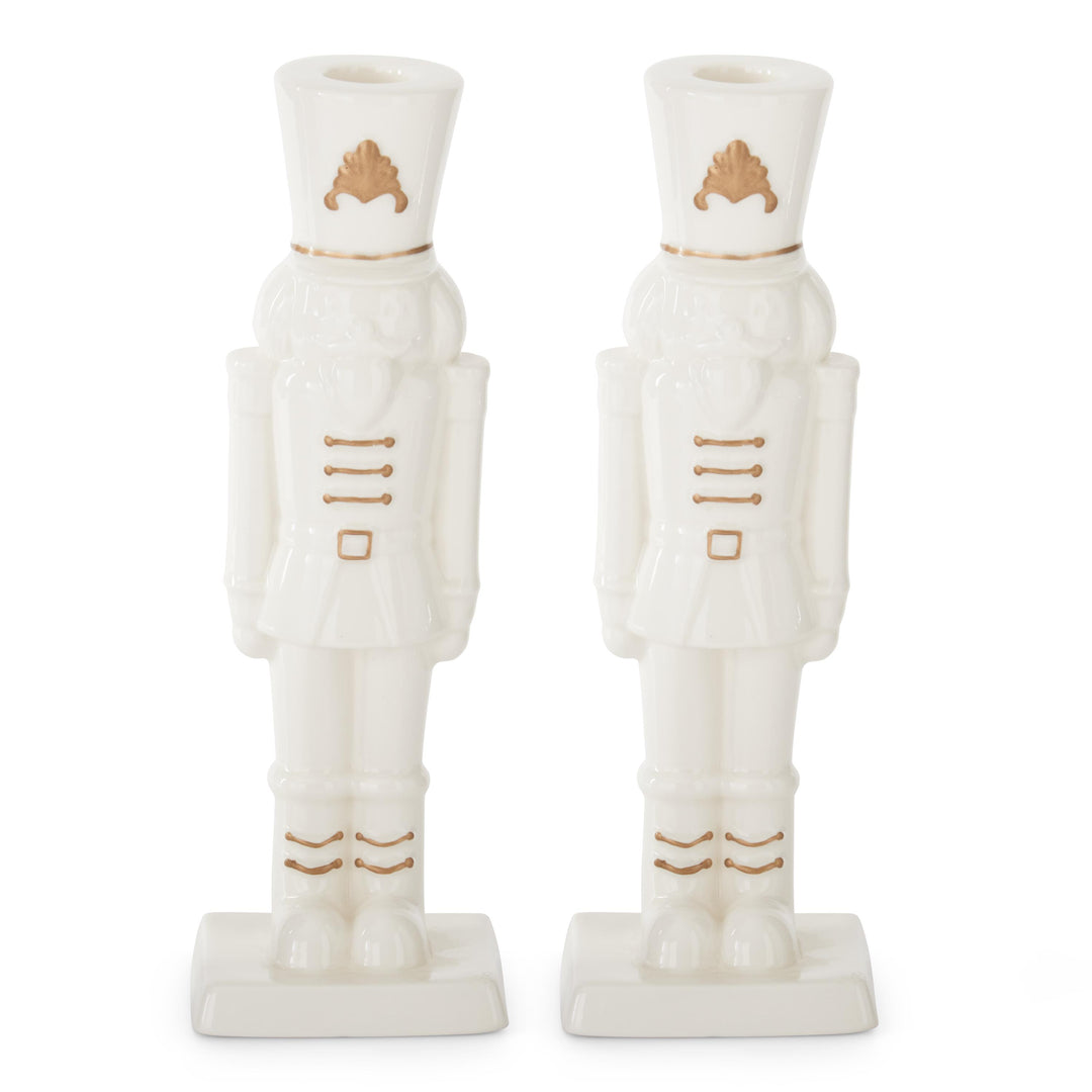 WHITE PORCELAIN NUTCRACKERS