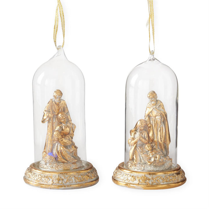 5" LED GOLD NATIVITY CLOCHE ORNAMENT