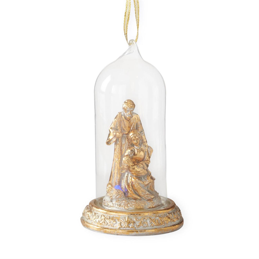 5" LED GOLD NATIVITY CLOCHE ORNAMENT