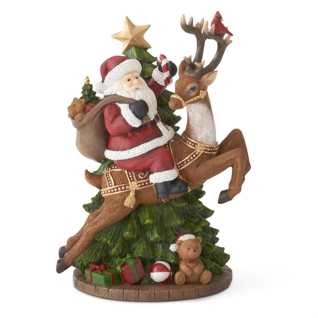 Santa on Reindeer w/Bag &amp; Tree Tabletop